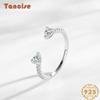 Tancise Classic 925 Sterling Silver Zircon Ring Ladies Jewelry Wedding Promise Party Gift