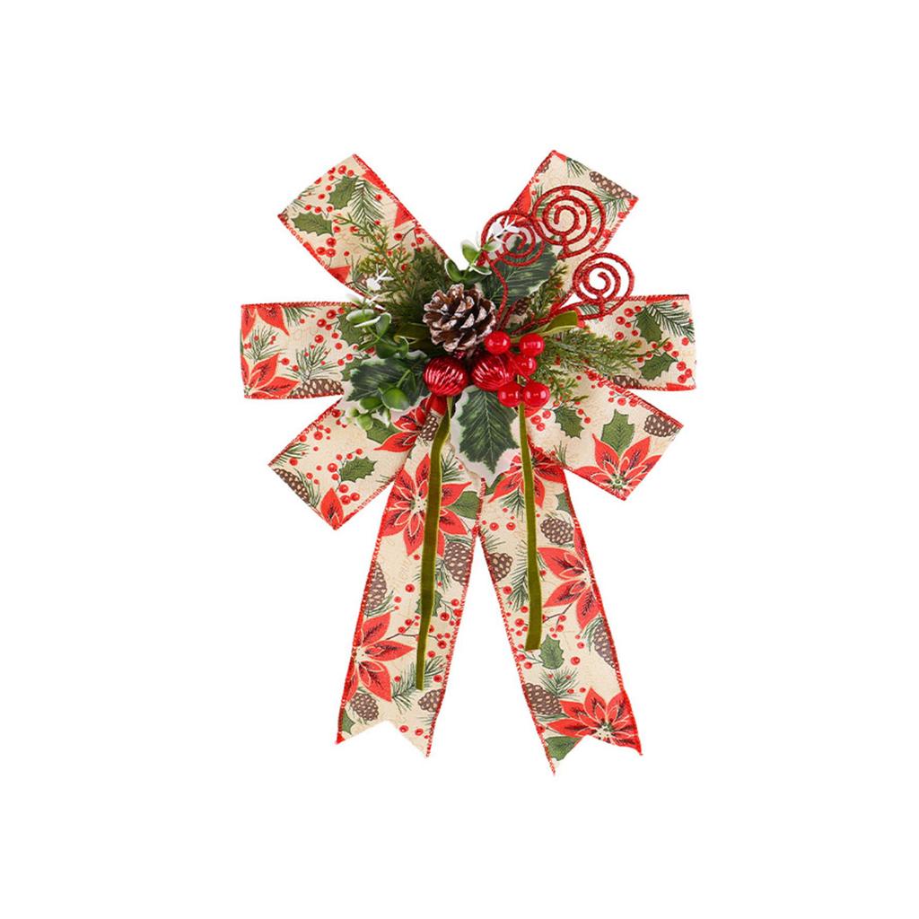 Рождественские украшения Высококачественный золотой бархатный бант Рождественский флокированный бант Большой красный