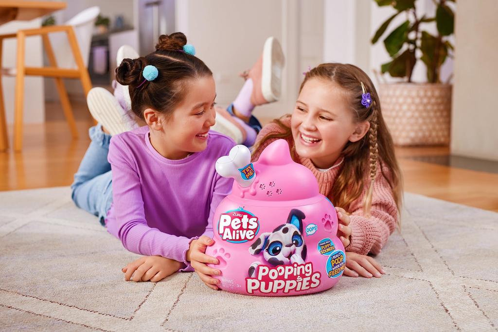 ZURU Pets Alive Какающий щенок (Мопс) Плюшевая игрушка-сюрприз, ультрамягкая набивная игрушка, интерактивная игрушка-питомец, электронный питомец-щенок для девочек и детей