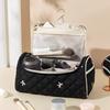 Quilted Travel Case with Hanging Hook Portable Storage Bag Large Capacity Cute Portable Storage Case for Hair Curler Accessories