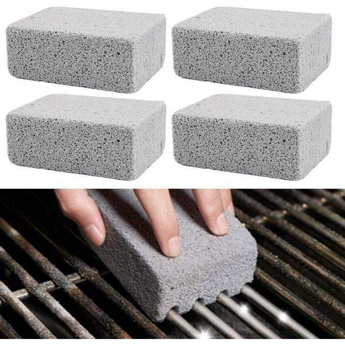 Bloc nettoyage pierre ponce - AUTREMENT - 4 pièces - Blanc/Gris - Pour grilles de barbecue - Multi-usages