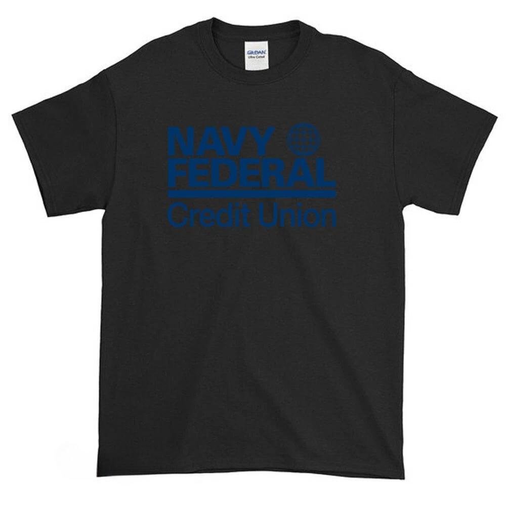 New NAVY FEDERAL Credit Union Logo Mens Funny T Shirt  Harajuku Graphic T Shirts Oversized T Shirt