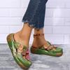 New Baotou Ethnic Slippers Bottom Flower Handmade Thick Sole Retro Women's Platform Sandals Zapatillas Mujer 2025
