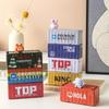 Trendy Blind Box Miniature Shipping Container Display Model Ornament Tinplate Storage Gift