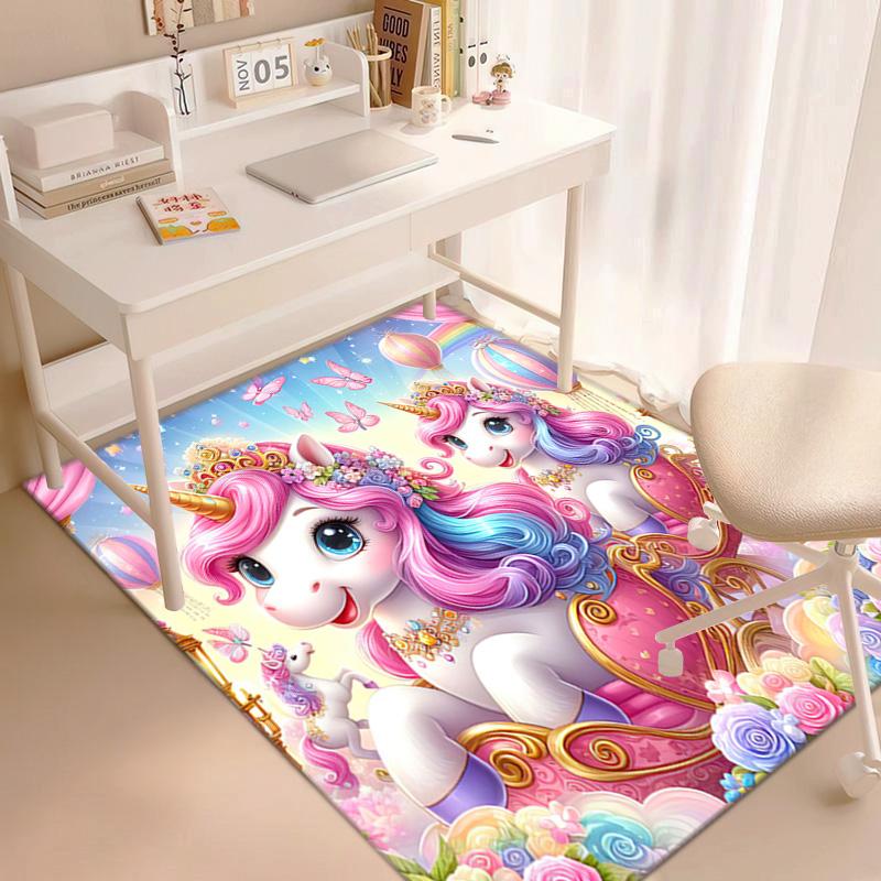 Magical Unicorn Rainbow Sky Carpet Is Suitable For Living Room And Bedroom Doormats Office Balcony Decorative Carpet A4