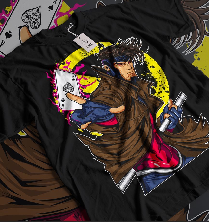 Gambit Card Trick Men's X-Men T-Shirt Grey