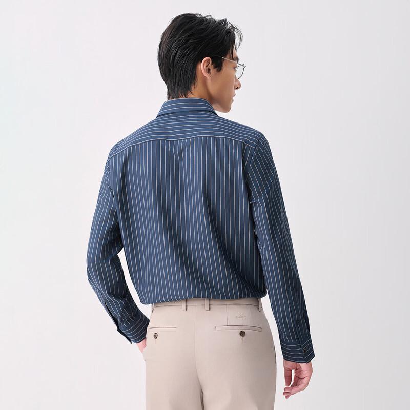 Мужская полосатая рубашка Baoxiniao в стиле business casual с длинным рукавом
