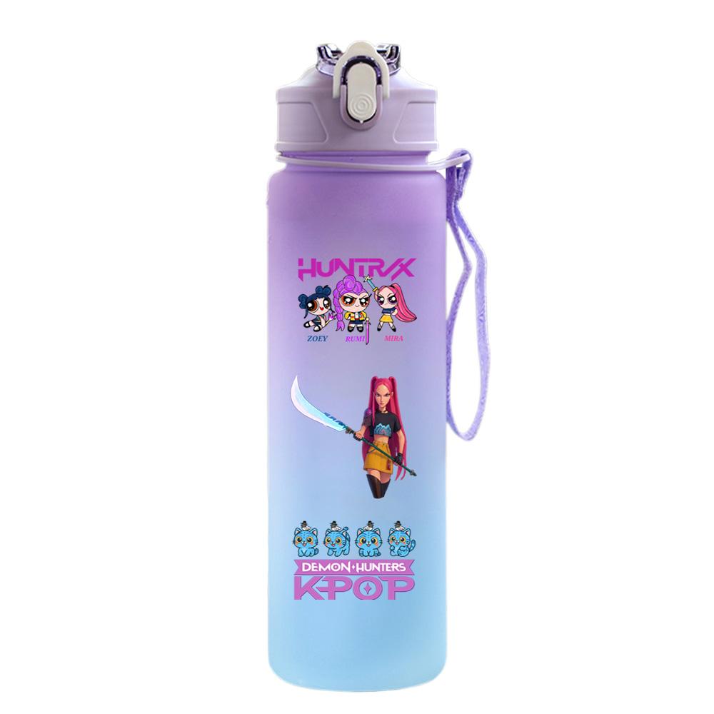 750Ml Water Bottle Demon Hunters Printed Large Capacity Drinking Cup Portable Outdoor Sports Water Cup Children Kid Gift