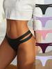 Seamless Solid Thongs Soft & Comfy Cut Out Intimates Panties Women's Lingerie & Underwear