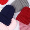 Women Winter Hat Solid Color Thick Warm Knit Hat Brimless Ribbed Breathable Hat with Good Elasticity Headwear
