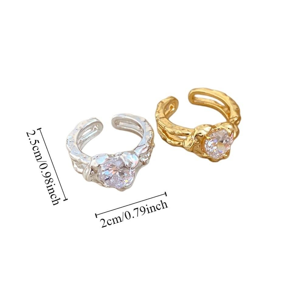 Copper Vintage Crystal Love Ring Opening Opening Finger Ring Gifts for Women Girl