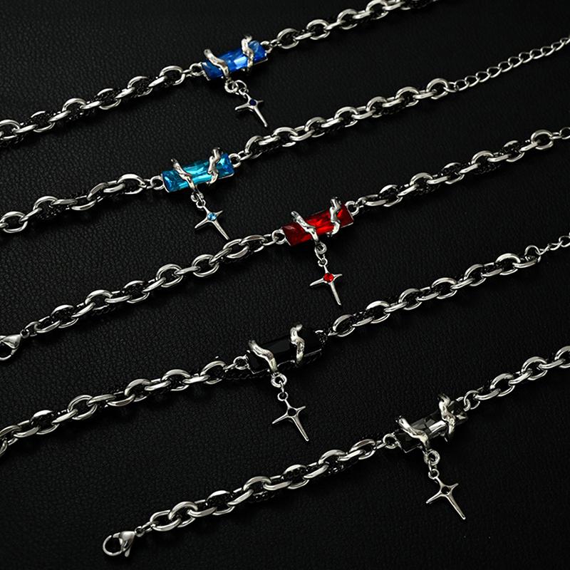 Fashion Exquisite Zircon Star Charm For Women Men Punk Style Star Silver Color Chain Adjustable Bracelet Jewelry Accessories