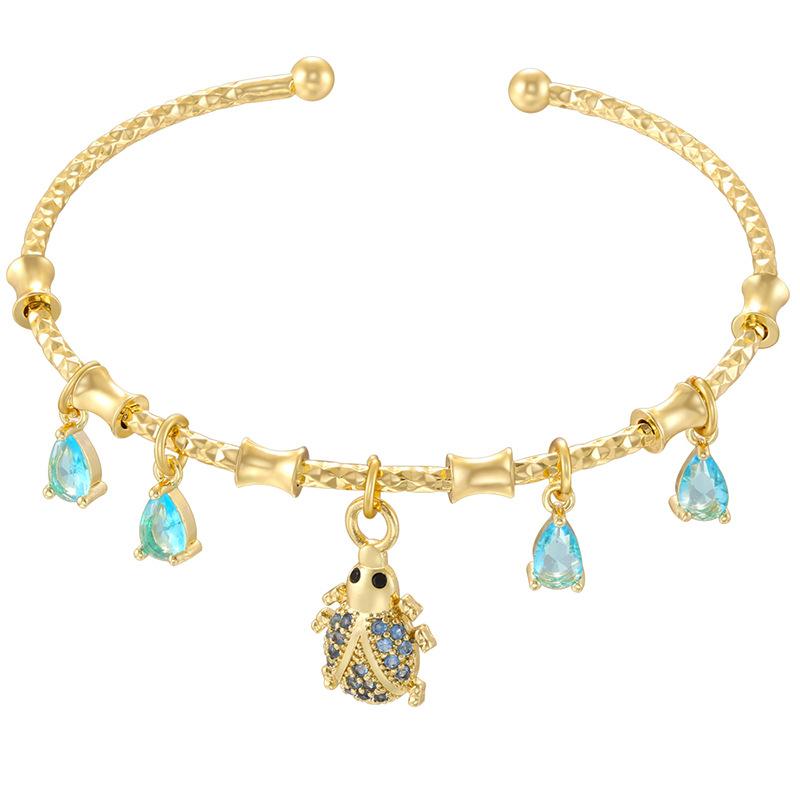 Beetle Octagram Rainbow Splicing Bracelet Personalized Geometric Water Drop Four-Leaf Clover Bracelet Vl648