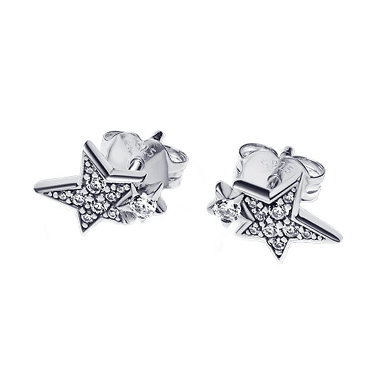 Pandora 925 Sterling Silver Stud Earrings Women's Silver 290012C01