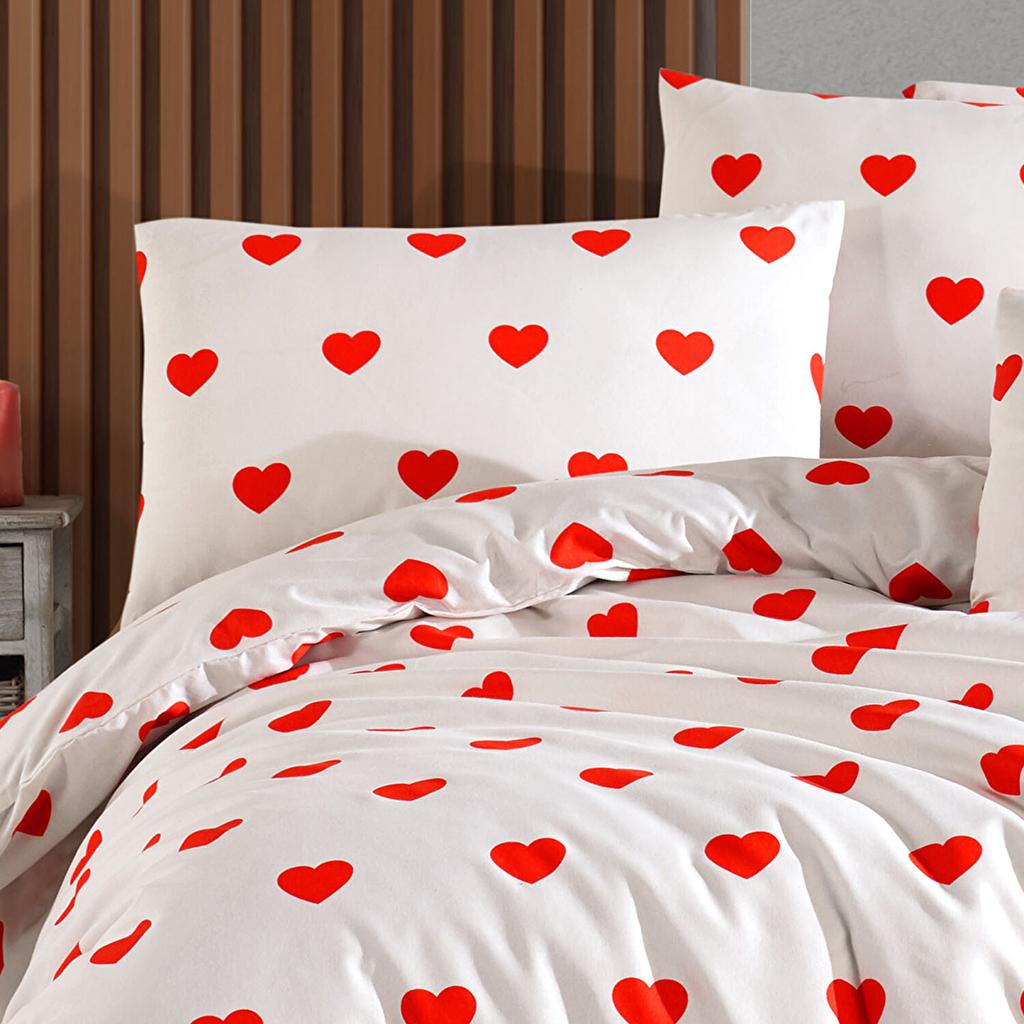 Heart Patterned Double Bed Duvet Set