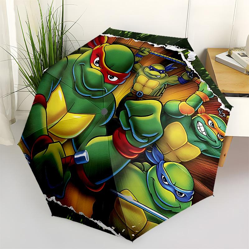 1pc Turtles Automatic Umbrella | Portable Foldable 8-Rib Manual Open, Cute Halloween & Christmas Gift for Outdoor, Casual Accessory, Durable Canopy yy