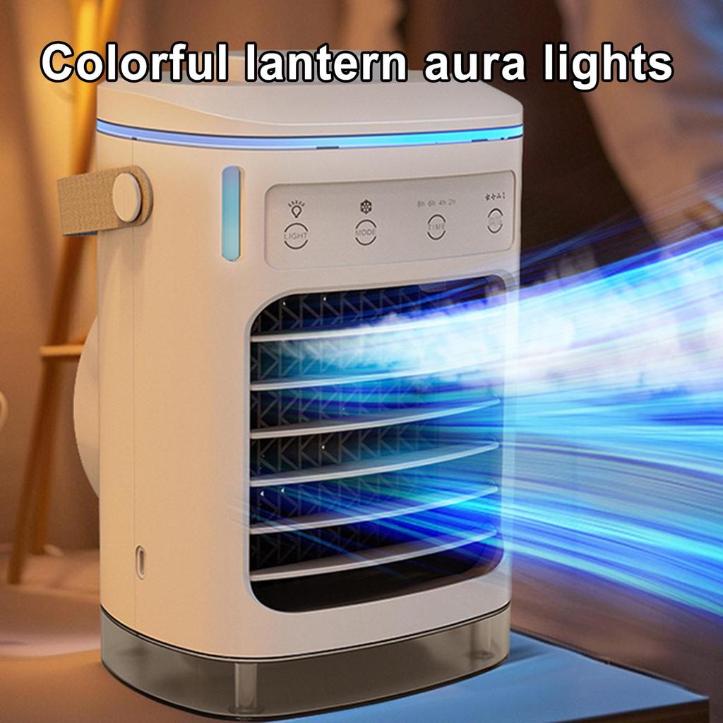 Вентилятор кондиционера Вентилятор для охлаждения воздуха Охладитель для помещения Крутые гаджеты Тихий С таймером Маленький Перезаряжаемый Увлажнитель Испарительные вентиляторы