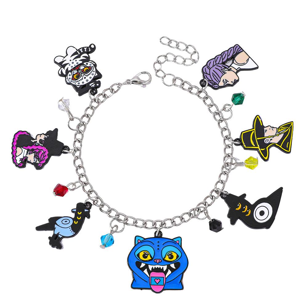 Huntrix Anime Bracelet, Zinc Alloy Cartoon Character Chain, Adjustable 19.5cm+5cm Length, 2025 Spring New Gift for Fans