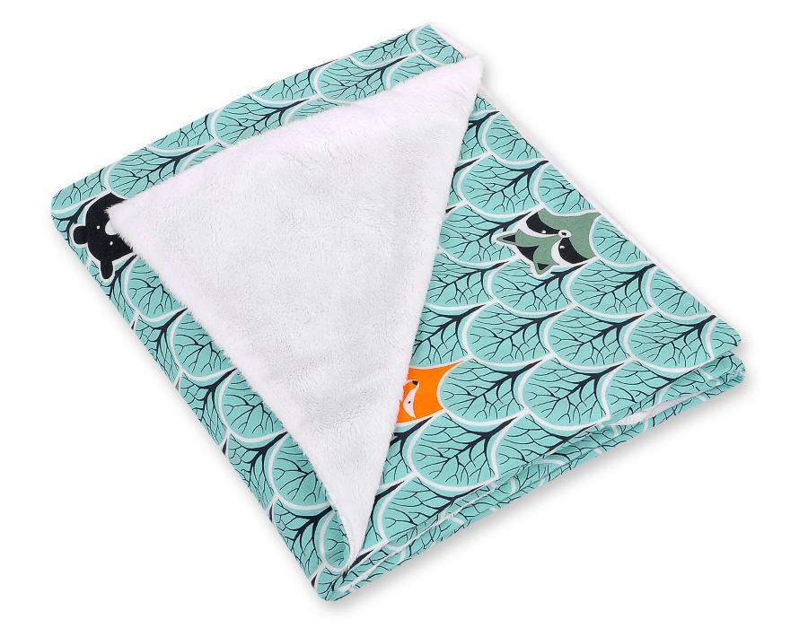 Large baby wrap for the stroller carrier seat, double-sided - mint forest