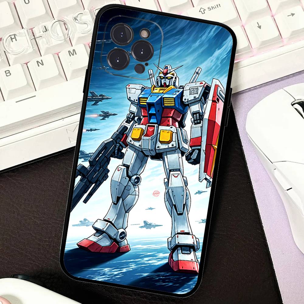 Мягкий Чехол-Кепка G-Gundams для Телефона iPhone 17 16 15 14 13 12 11 Pro Max Plus Mini Мягкий Черный Чехол