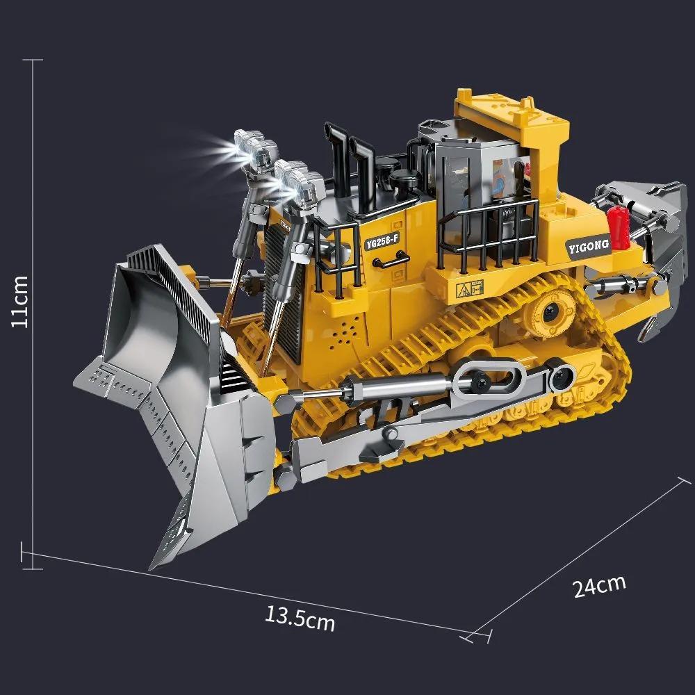 2.4Ghz RC Alloy Excavator Toy, 1:24 Construction Vehicle with LED Lights & Sound, Gift for Boys 7-14 Years