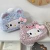 Кавайный пенал Hello Kitty Плюшевый Мультяшный Большой Вместимости Канцелярский Косметичка Многофункциональная Сумка для Хранения Подарок