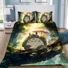 Anime Duvet Cover Pillowcase Bedding Set T-TotoroS Kawaii Adult Boy Girl Bedroom Decoration Children Single Double Large Size
