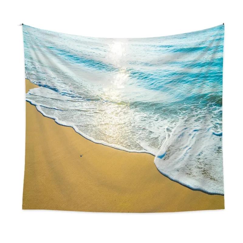 Гостиная Спальня Гобелен Природный Пейзаж Пляжный Принт Узор Модный Домашний Декор Гобелен