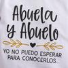 3-18 месяцев Милый детский комбинезон с испанскими буквами и принтом «Abuela Y Abuelo» из хлопка с короткими рукавами