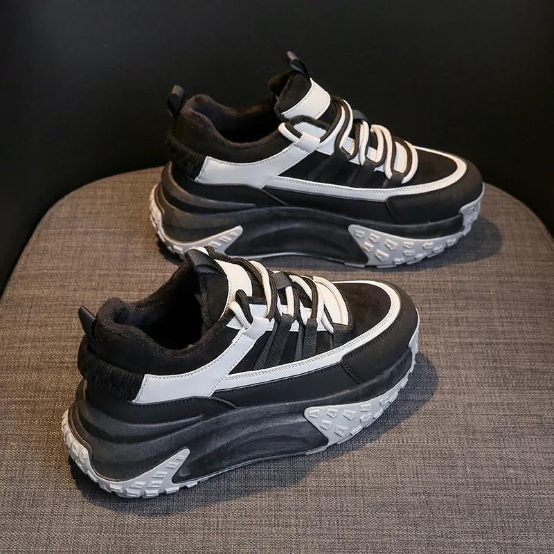 Fashion Woman Fashion Vulcanize Shoes Warm High Top Sneakers 2025 Autumn Platform Sneakers Mesh Ladies Footwear Casual Ladies Footwear