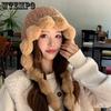 Autumn Winter Female Plush Knitted Hats Winter Warm Cold-proof Ear Protection Hats Soft Thicksolid Color Casual Bomber Hats