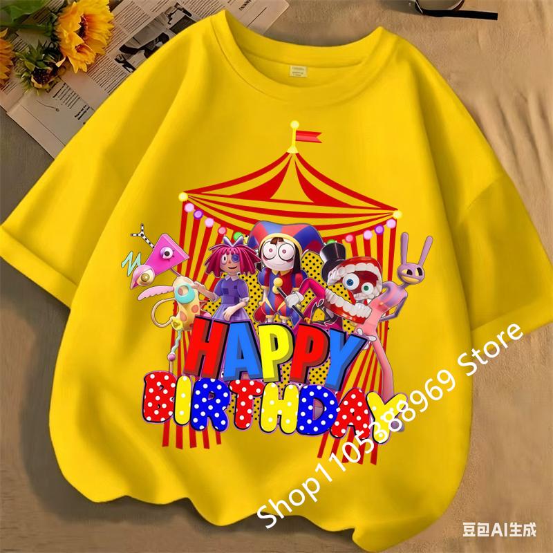 Футболка для мальчиков и девочек Смешная The Amazing Digital Circus Графический принт Футболка для детей Милая детская футболка МальчикДевочка Унисекс Одежда