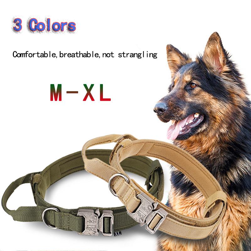 3 Colors Military Tactical Pet Collar Nylon Luxury Pet Training Dog Collar for Medium and Large Dogs