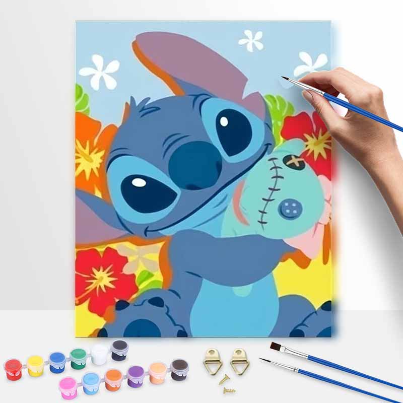 Disney Стич цветочная живопись масляная живопись цифровая живопись набор для творчества ручная работа DIY painting украшение дома подарок