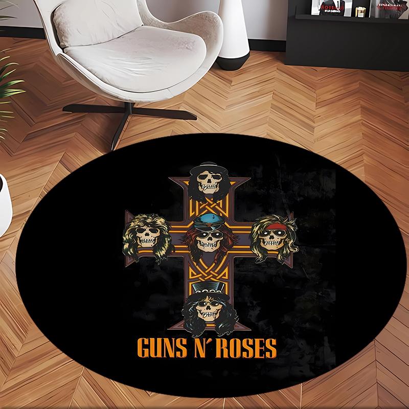 Guns N Roses (1) Круглый офисный ковер Декоративный напольный ковер для офиса, спальни, гостиной и домашнего пространства