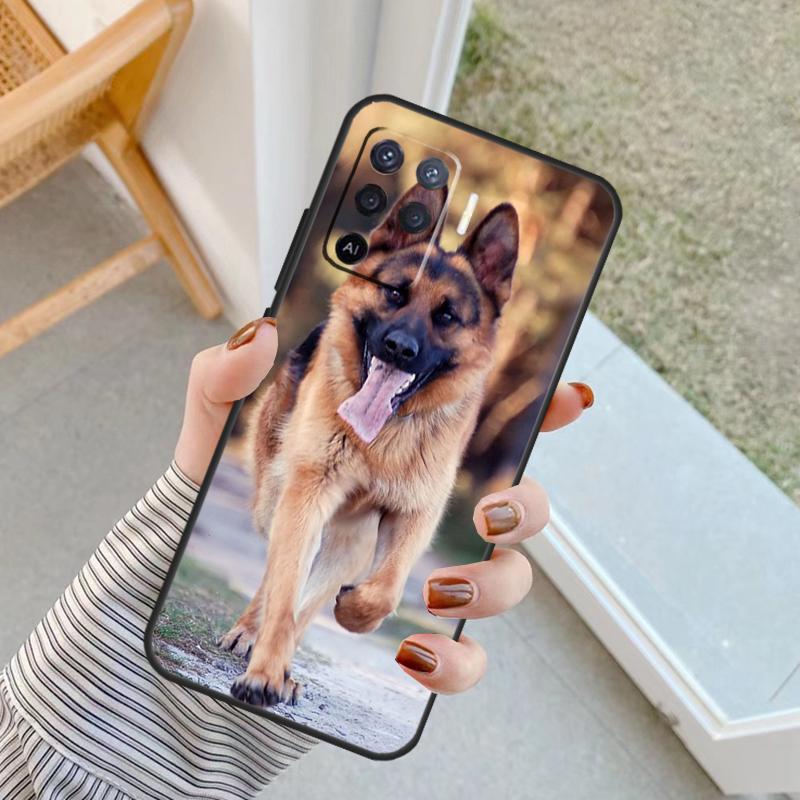 German Shepherd Dog Case For Oppo A76 A16 A96 A17 A18 A60 A80 A40 A38 A58 A78 A98 A94 A74 A54 A15 A57 A77 A5 Pro