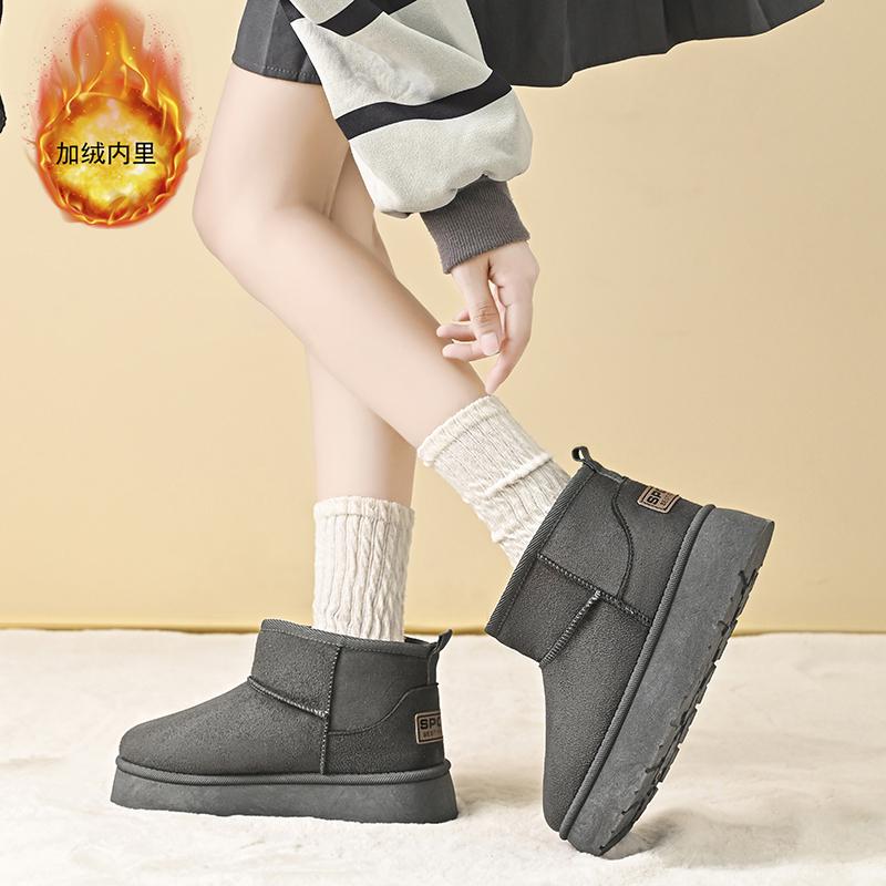 Women Warm Lined Slip On Thick Sole Boots High Top Shoes Winter Walking and Commuting Casual Outdoor Travel Sizes 36-41