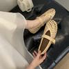 2025 Summer Breathable Hollow Out Weave Women Ballet Flats Mary Janes Soft Soles Walking Loafers Casual Girls Shoes