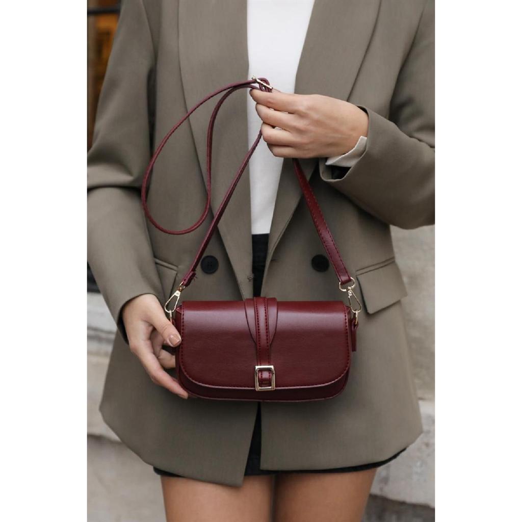 Black Women's Buckle Crossbody Bag