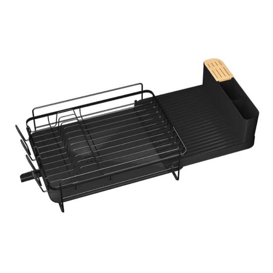 Раздвижная сушилка для посуды Органайзер для тарелок с поддоном Многофункциональная сушилка для посуды