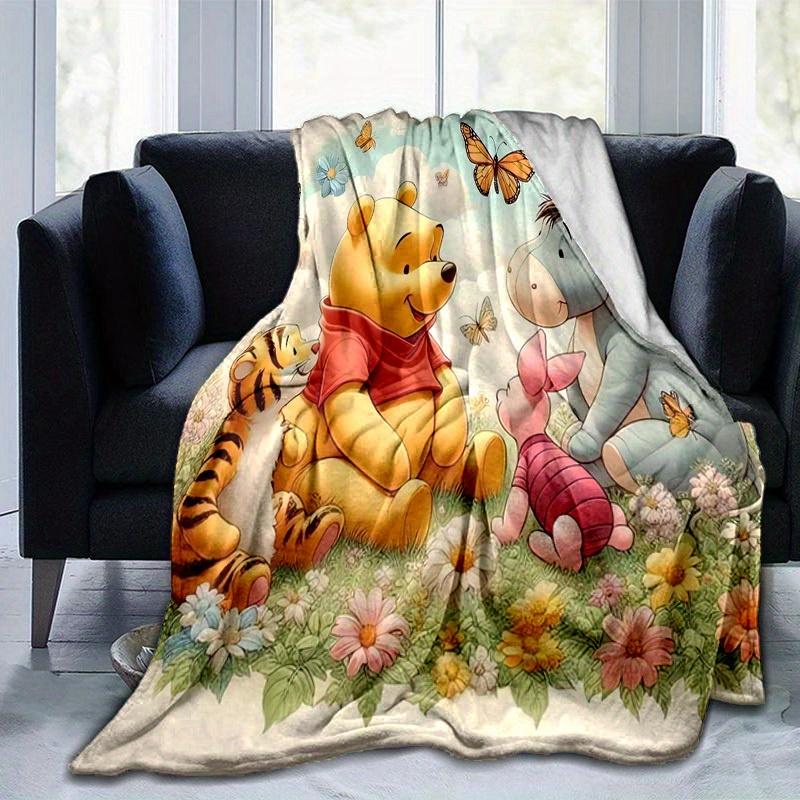 1pc. Cute Winnie The Pooh and Friends Cartoon Blanket, Soft Throw for Home Decor, Gift Idea for Friends and Family, Seasonal Use Blanket, Pe