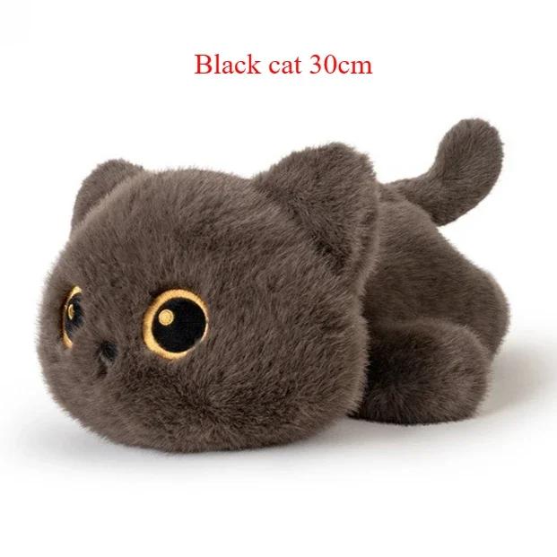 Плюшевые игрушки Черный кот Милые животные Сиамский котенок Прекрасная мягкая кукла Мультяшный кот Брелок Плюшевая игрушка Подарок на День рождения Рождество