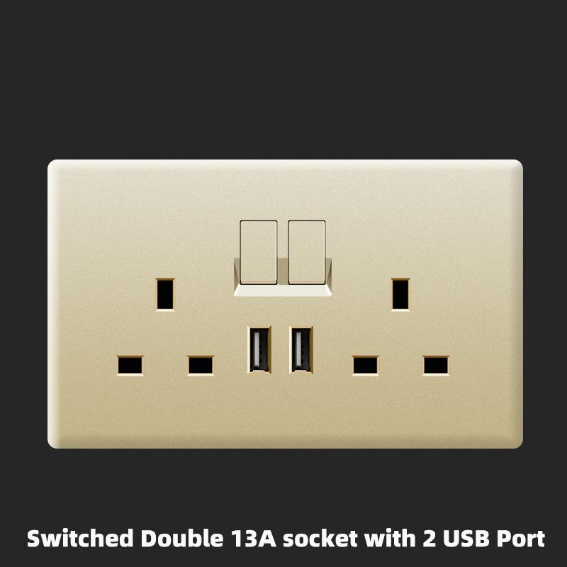 Розетка 13А, Великобритания, 18 Вт, быстрая зарядка Type-C, настенная розетка 220 В, панель переключателей на 1/2/3/4 клавиши, 1/2-ходовая, универсальная 5-контактная настенная электрическая розетка