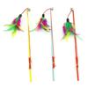 Cat Toys Interactive Funny Multicolor Color Feather Bells Cat Stick for Pet
