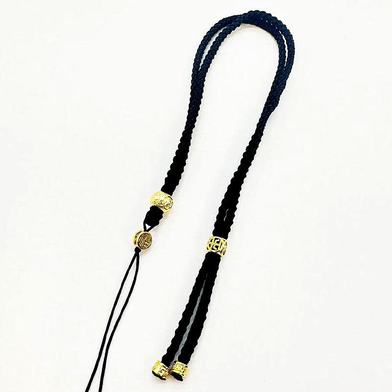 Jade Crystal Compass Pendant Necklace with Gold-Plated Copper Rope