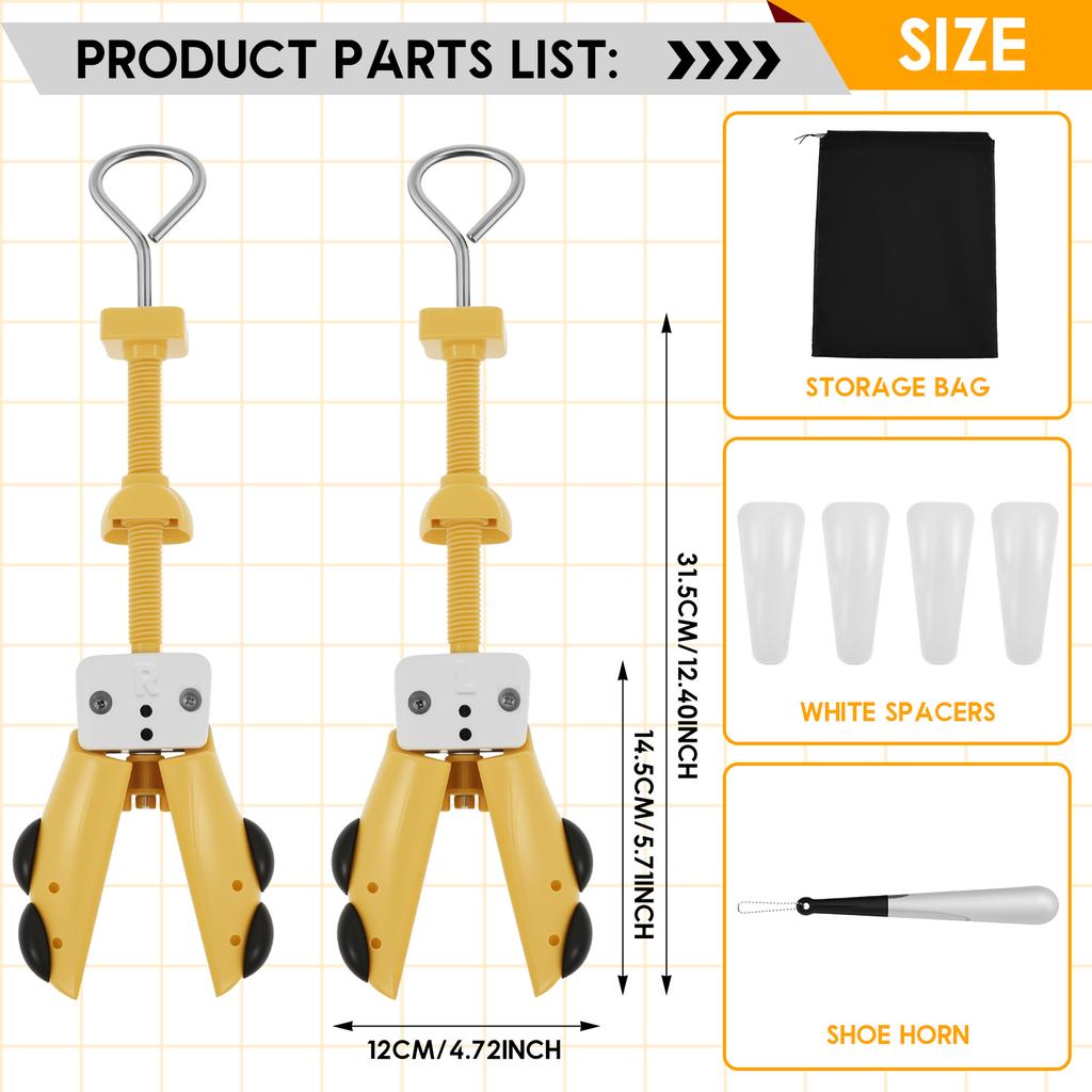 2 шт. Распорки для обуви Многофункциональные распорки для обуви Водонепроницаемый пластиковый расширитель Регулируемый расширитель для обуви и сапог Растяжитель для мужчин и женщин
