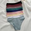 FINETOO Женские трусики из чистого хлопка, мягкие и дышащие, однотонное нижнее белье с низкой талией, размеры M-XL