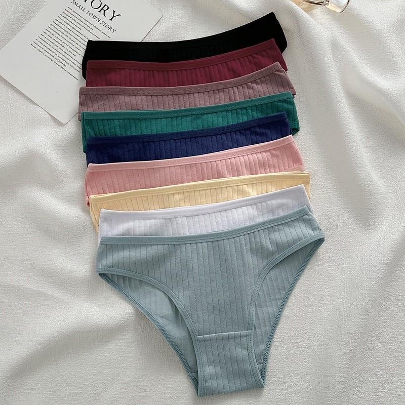 FINETOO Женские трусики из чистого хлопка, мягкие и дышащие, однотонное нижнее белье с низкой талией, размеры M-XL