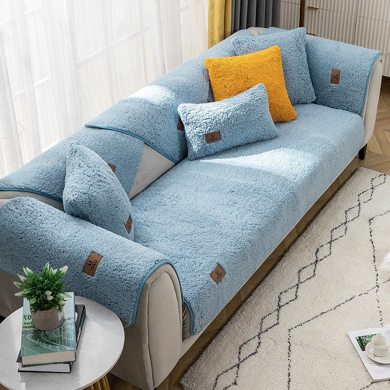 Шерстяная бархатная подушка для дивана, утепленная, нескользящая, чехол для дивана, универсальный чехол для дивана на четыре сезона, универсальное полотенце для гостиной
