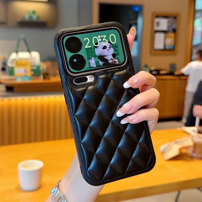 Three-dimensional puff check small fragrance style leather Case For Xiaomi 17 Pro Max Mi 17 Pro 15 Ultra 14 13 ultra Hard Cover